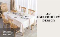 Mantel Rectangular Impermeable de algodón Lino con Borlas, Mantel Antimanchas, Impermeable, para Mesa de Comedor - details 1
