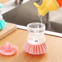 Plato para olla de lavado de cocina con relleno de líquido al presionar no daña la sartén, dispensador automático de cepillo de limpieza - details 12