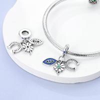 Encantos de Pulgas de Plata Esterlina S925 100% para Mujeres Joyería Fina de Cumpleaños Ajuste a Pulseras Originales de 3mm DIY con Cuentas Material Principal de Metal: Zircon - details 2
