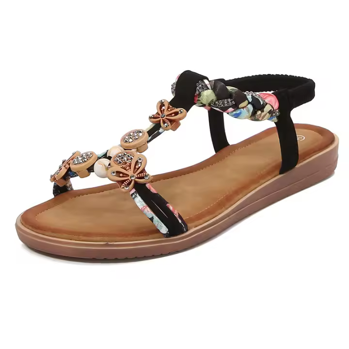 Sandalias de Tacón Abierto para Mujer Verano 2025 Cómodas y Elegante Detalles de Madera - 1
