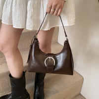Bolso de hombro en forma de media luna, bolso hobo de piel sintética, bolso de mano de color sólido con cierre de cremallera, forro de poliéster, limpieza en seco profesional o lavado a mano, para mujer - details 4