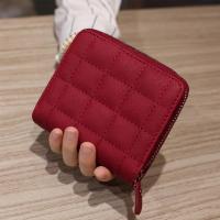 Cartera Corta para Mujer de Cuero PU Estilo Plaid con Hilo Cartera Pequeña con Cierre de Cremallera Bolsa para Tarjetas y Monedero Elegante - details 2
