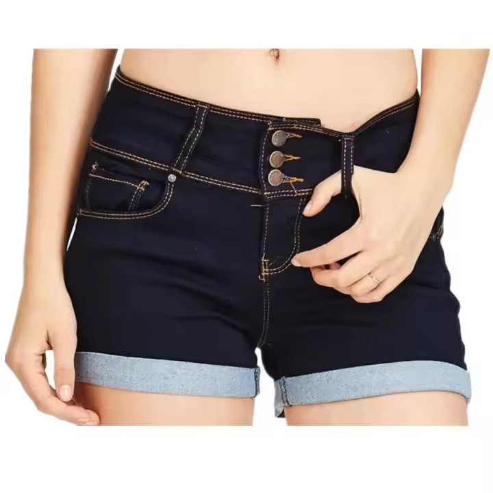Nueva moda de verano para mujer, pantalones cortos de mezclilla elásticos con cinturilla - 1