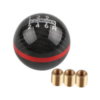 Perilla de cambio de marchas de fibra de carbono para Honda Acura, TOYOTA, NISSAN, estilo JDM, línea negra/roja, 5/6 velocidades - details 3