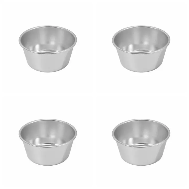Moldes para pudín de acero al carbono de 4 piezas, taza grande para Muffin, molde antiadherente para Cupcake, galleta, pastel, Mousse, gelatina, huevo, tarta, molde para hornear, utensilios para hornear - 1