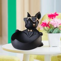 Escultura de Bulldog Francés, estatua de perro con bandeja y soporte para llaves, adornos de decoración del hogar, regalo de almacenamiento, estatuilla de Animal - details 6