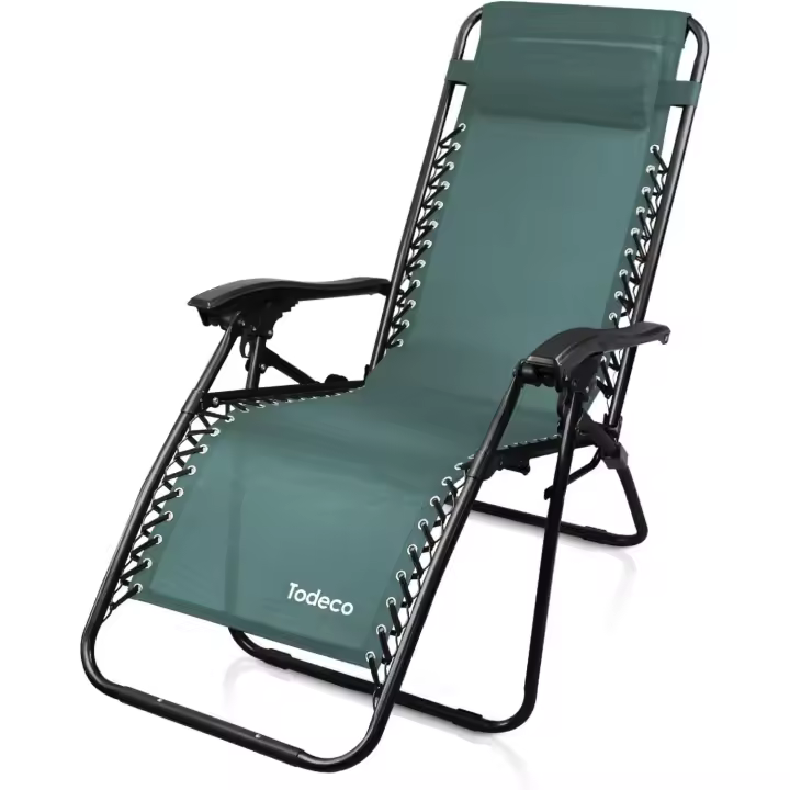 Plegable de Gravedad Cero, 165 x 112 x 65 cm, Verde, con Almohada, Carga máxima - 1