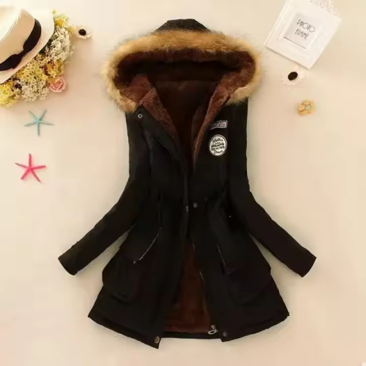 Chaqueta de algodón acolchada para mujer, abrigo informal ajustado con capucha, Parkas acolchadas, abrigo cálido, otoño e invierno, nové de 2025 - 1