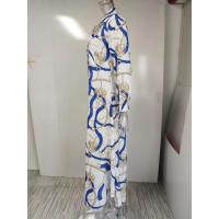 Vestido largo de verano para mujer, elegante, estampado, con botones, abertura lateral. - details 20