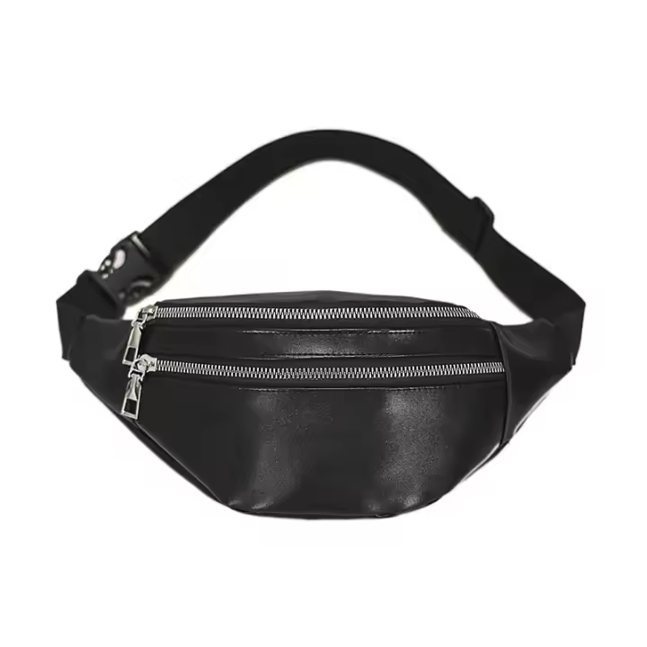 Bolso de pecho Vintage de Color sólido para Mujer, Bolso Cruzado de cuero PU, bolsos de faja con Doble Cremallera, riñonera informal - 1
