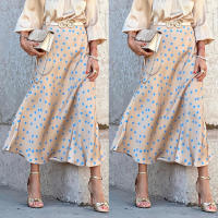 Falda larga informal con estampado de lunares para mujer, falda larga - details 8