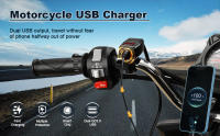 Cargador USB para Motocicleta Anchtek QC3.0 con Adaptador de Enchufe Impermeable 12V y Voltímetro Accesorios para Moto - details 0