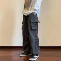 Pantalones Casuales de Primavera 2025 Cintura Elástica, Color Sólido, Múltiples Bolsillos, Estilo Suelto para Hombres y Mujeres - details 3