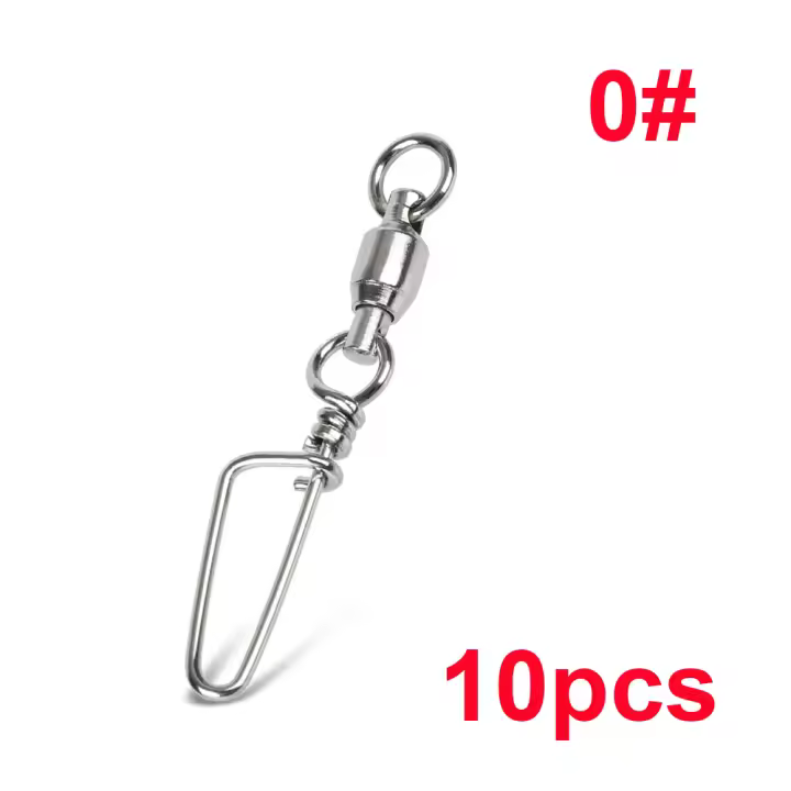 Conector de gancho de señuelo de acero inoxidable, giratorio de alto rodamiento resistente, conector de rodamiento de bolas giratorios de pesca a presión Coastlock - 1