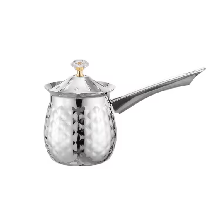 Durable hecho a mano cafetera turca mango tapa calentador de leche gran capacidad hervidor de café estable estufa superior - 1