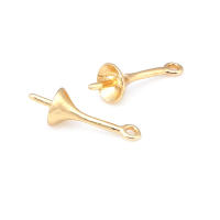 Perlas de latón de alta calidad con baño de oro de 18K, media perforación, para conectar dijes, tapas de perlas, accesorios para la fabricación de joyería DIY para mujeres - details 12