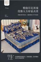 Juego de Sábanas de Dormitorio de Doble Cama de Encaje Clásico de Cuero Royal Azul 3Pcs - details 6