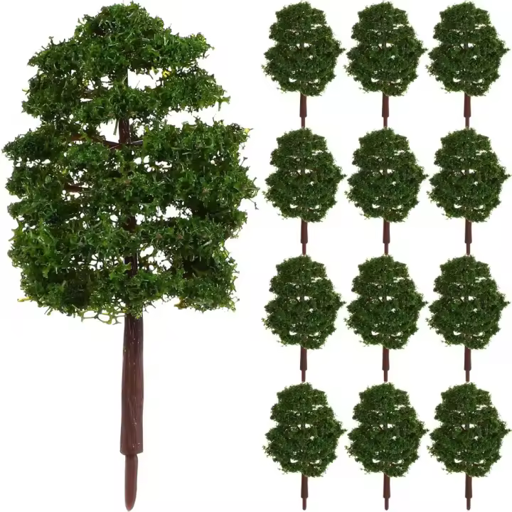 Modelo árbol árboles del paisaje paisaje tren ferrocarriles escalan 1: 100 CM 9 20 piezas (verde oscuro) - 1