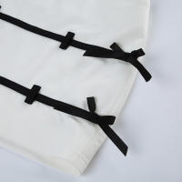 BUNO-Conjunto de vestido de mujer en contraste de color, conjunto de 2 piezas ajustado con vendaje de retazos, tops de tubo sin mangas, minifaldas de cintura media - details 16