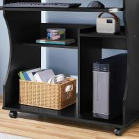 Mesa de Escritorio con Ruedas Escritorio de Oficina Extraíble con Estantería para PC Impresora - details 15
