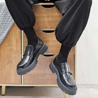 Vestido antideslizante de cuero genuino para hombre con suela gruesa y hebilla puntiaguda, cómodos zapatos de boda de otoño - details 5