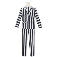 Disfraz de la película escarabajo para hombre, traje a rayas blancas y negras, 4 piezas - details 1