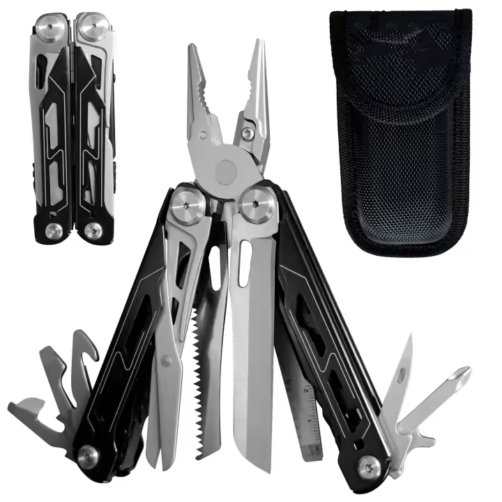 Herramientas de supervivencia esenciales multiherramienta 18 en 1 y alicates multiherramientas, kit de herramientas versátil para acampar, regalo para hombres, kit de herramientas versátil definitivo para bricolaje, al aire libre - 1