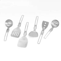 Cuchara de sopa plegable de acero inoxidable para acampar al aire libre, utensilios de cocina portátiles resistentes al desgaste, herramientas - details 7