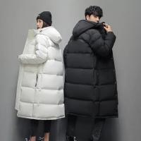 Chaqueta de plumón para hombre y mujer, abrigo largo hasta la rodilla cruzado, grueso, cálido, a la moda, para invierno, 2025 - details 5