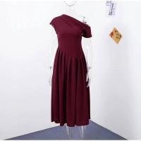 OUWU- Vestido de manga larga para mujer, elegante color sólido con abertura frontal, de moda para primavera y verano 2024 - details 1