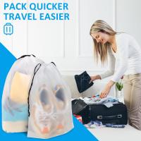 Bolsas transparentes para zapatos de viaje, 5 piezas, 15,7 "x 11,8", con cordón, para embalaje, impermeables, a prueba de polvo, portátiles, para hombre y mujer - details 5