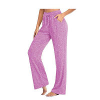 Pantalones deportivos de algodón para mujer, pantalones rectos de pierna ancha, cintura elástica con cordón, talla grande, primavera y verano, 5XL, 4XL, - details 4