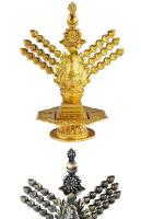 Maestro de loto de cobre puro, Dios de la riqueza, semilla de alimento Douma, flor de aceite crujiente, suministros tibetanos, manualidades para el hogar y la Oficina, decoración - details 4