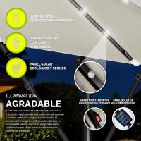 Parasol Excentrico de Sombrilla con 32 Luces LED Solar Giratorio 360º, Protección UV - details 7