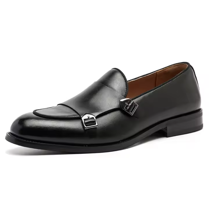 Mocasines de cuero estilo británico de un pedal, informales, con doble hebilla, para negocios. - 1