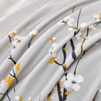 Juego de Ropa de Cama Moderno Botánico Funda Edredón de Poliéster Suave Patrón de Flores y Ramas - details 1