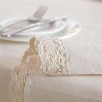 Utilice lino de algodón grueso navideño, liso con dobladillo blanco ENCE, mesas de centro lavables, manteles para bodas y cenas. - details 4