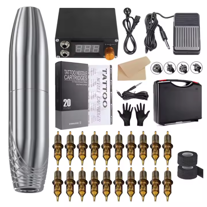 Máquina de tatuaje de potencia giratoria digital multifuncional, conjunto completo de equipo - 1