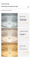 Luz LED Nocturna RGB Rosa Recargable 16 Colores, Lámpara de Mesa Táctil de Cristal, Cambia de Color para Tu Mesita de Noche, Decoración Navideña - details 2