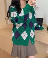 Cardigan de Punto Retro para Mujer 2024 Ajuste Suelto, Manga Larga, Gancho, Elegante - details 22