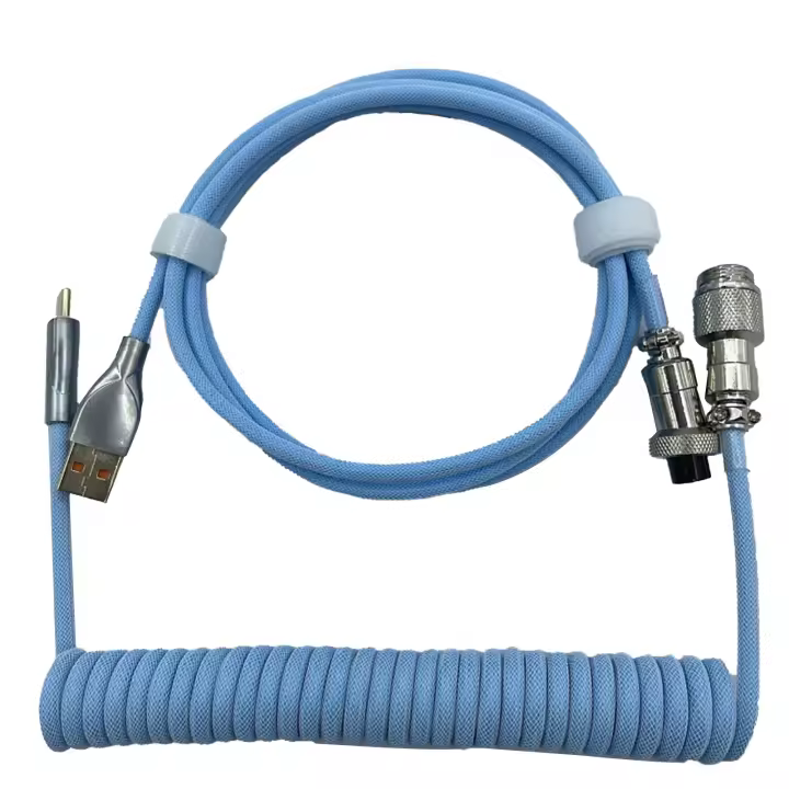 Cable de teclado para juegos en espiral retráctil, conector resistente - 1