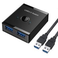 Interruptor USB KVM 3,0, conmutador Selector KVM para PC, teclado, ratón, impresora, 1 unidad, compartir 2 dispositivos - details 1
