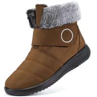 Botas cortas impermeables para mujer, con forro de piel, cálidas y antideslizantes, para uso cómodo al aire libre - details 0