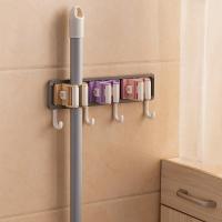 Gancho de pared de plástico con diseño de clip, ahorrador de espacio, práctico organizador multiusos para escoba y mopa - details 3