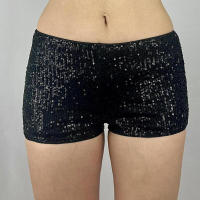 BUNO-pantalones cortos brillantes con lentejuelas para mujer, Mini pantalones cortos con estampado de leopardo, cintura alta, moldeador de cuerpo, ropa de calle impresionante - details 10