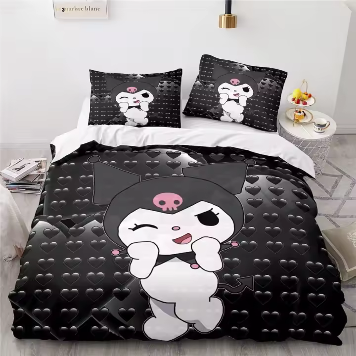 Cinnamoroll-Juego de ropa de cama para niños y adultos, funda de edredón, funda de almohada, 2-3 piezas - 1