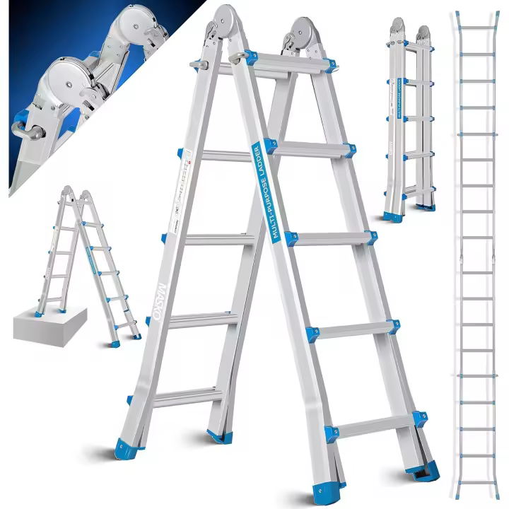 Escalera de Aluminio Multifunción 5,10m Escalera Telescópica Escalera Plegable - 1