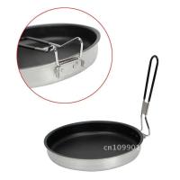 Sartenes Sartén antiadherente de aleación portátil con mango 24 cm Sartén recubierta para acampar Utensilios de cocina para senderismo - details 3
