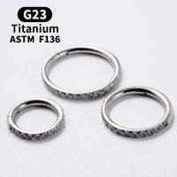 16g/18g aro pendientes para las mujeres g23 f136 redonda de titanio joyas piercing aretes regalo de anillo de la nariz de bisagra clicker abre diafragma - details 3