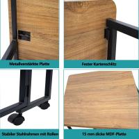 Mesa Escritorio Plegable con Ruedas y Almacenamiento, Mesa Plegable de Pequeño Espacio para Estudio, Oficina en Casa, Computadora Manualidades, Marrón y Negro - details 3